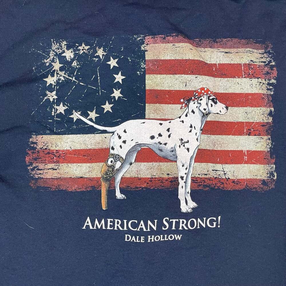 Sea Dog American Strong Dale Hollow Dalmatian Pirate Navy Zip Hoodie Size M - Picture 7 of 8